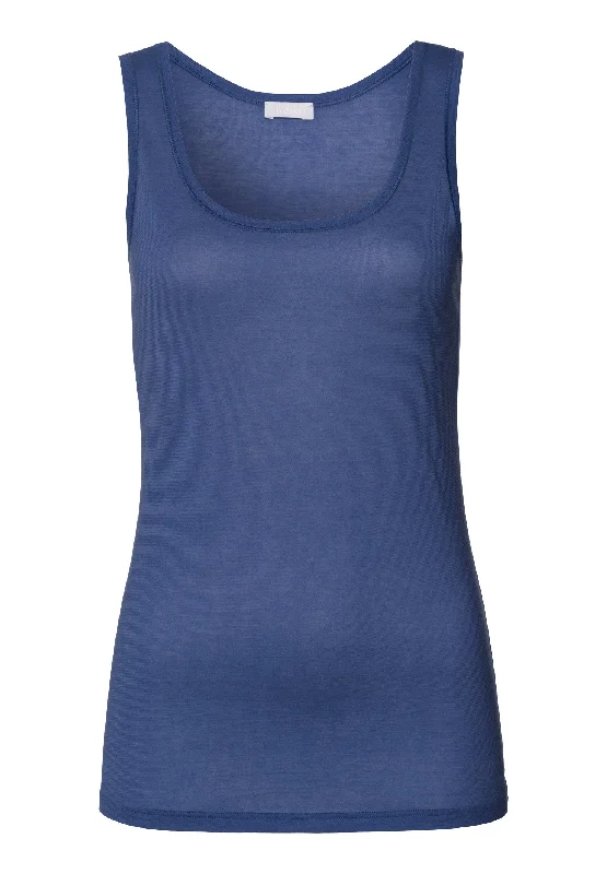 Ultralight Round Neck Cotton Tank Top | Slate Blue 71821-2642 playful tank top