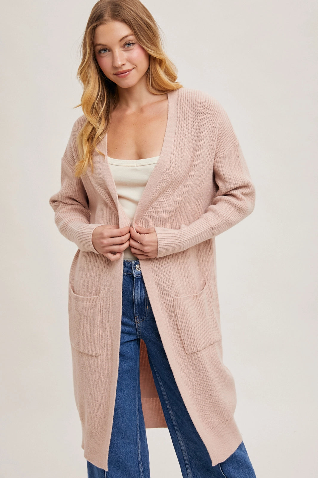 Ribbed Open Front Cardigan Blush Plaid Cardigan Polka Dot Checkered