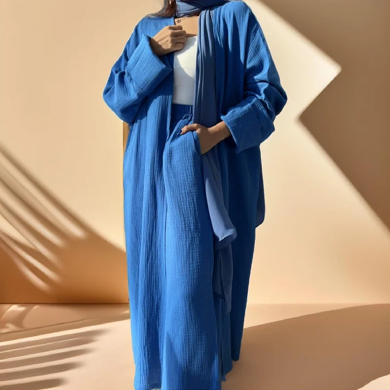Blue Cardigan + Pants