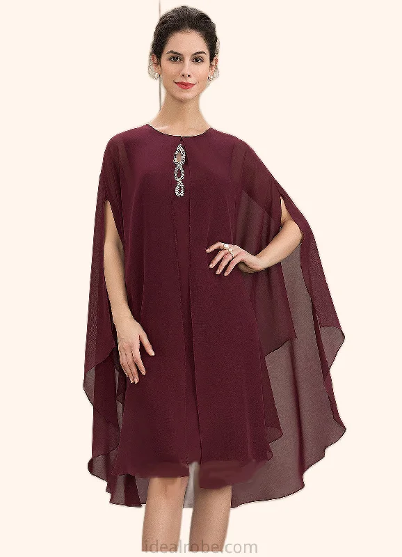 Areli A-Line Scoop Neck Knee-Length Chiffon Mother of the Bride Dress With Beading STK126P0014873 Areli A-Line Scoop Neck Knee-Length Chiffon Mother of the Bride Dress With Beading STK126P0014873