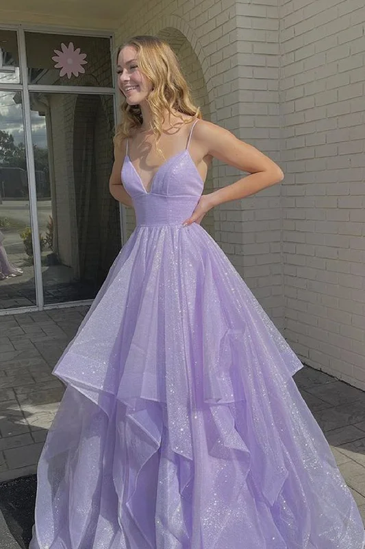 Shiny Sequins V Neck Purple Long Prom Dress Fluffy Purple Formal Evening Dress Sparkly Purple Ball Gown,F04740 Shiny Sequins V Neck Purple Long Prom Dress Fluffy Purple Formal Evening Dress Sparkly Purple Ball Gown,F04740