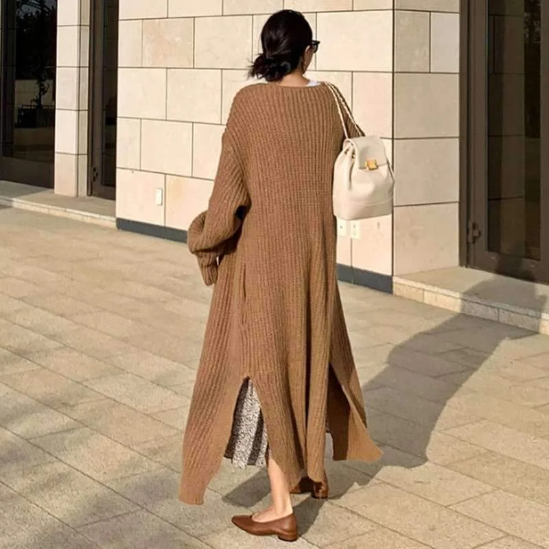 Luxury Loose Knitted Long Cardigan Sweaters Chenille Fabric Brocade Fabric Lace Fabric