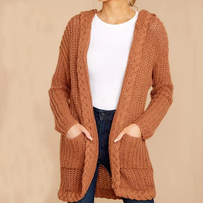 Women Casual Knitting Cardigan Sweaters Cashmere Blend Cotton Blend Poly Blend