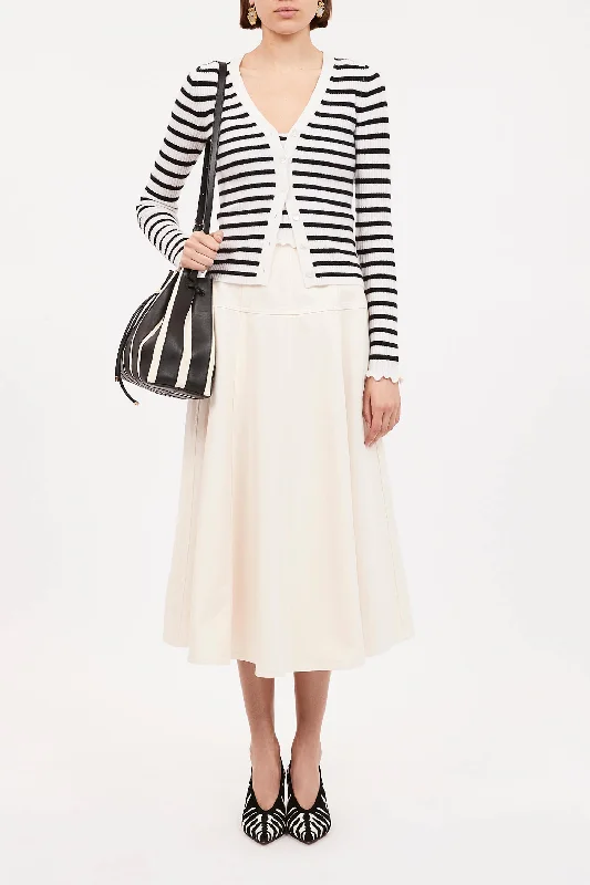 Ulla Johnson - Aeris cardigan in Noir Stripes Cashmere Blend Cotton Blend Poly Blend