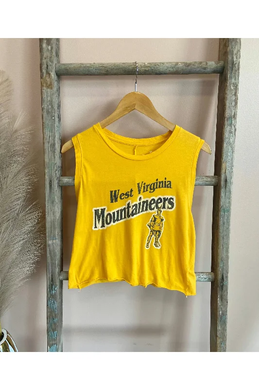 WOMEN'S CROPPED MUSCLE TANK print tank top