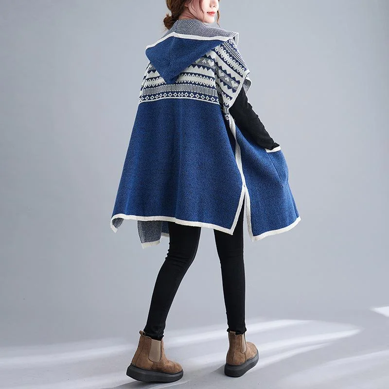 Women Knitting Cardigan Hoodies Sweaters Spandex Blend Rayon Blend Denim Blend