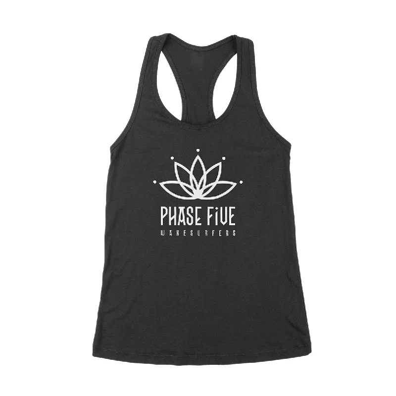 Phase 5 Ladies Lotus Racerback Tank in Black breathable tank top