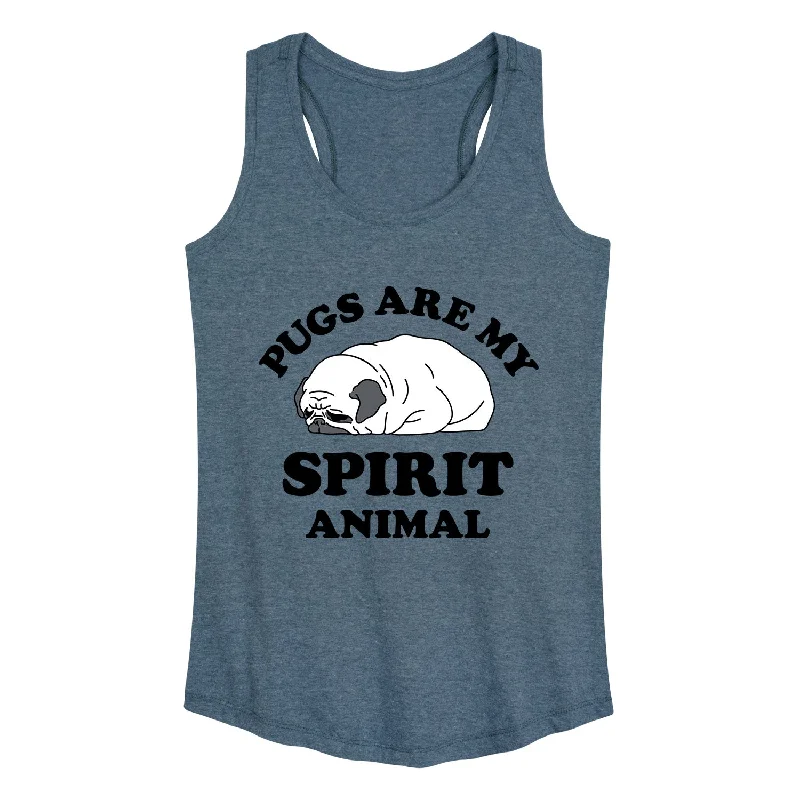 Pugs Are My Spirit Animal Womens Racerback Tank sexy tank top