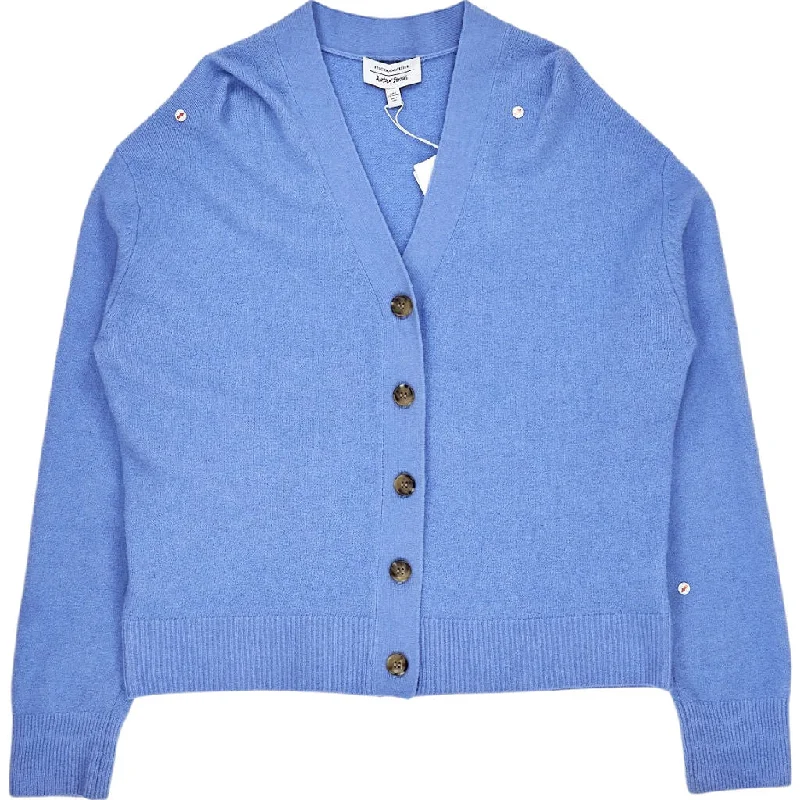 & Other Stories Blue Wool Blend Cardigan Glossy Satin Silk