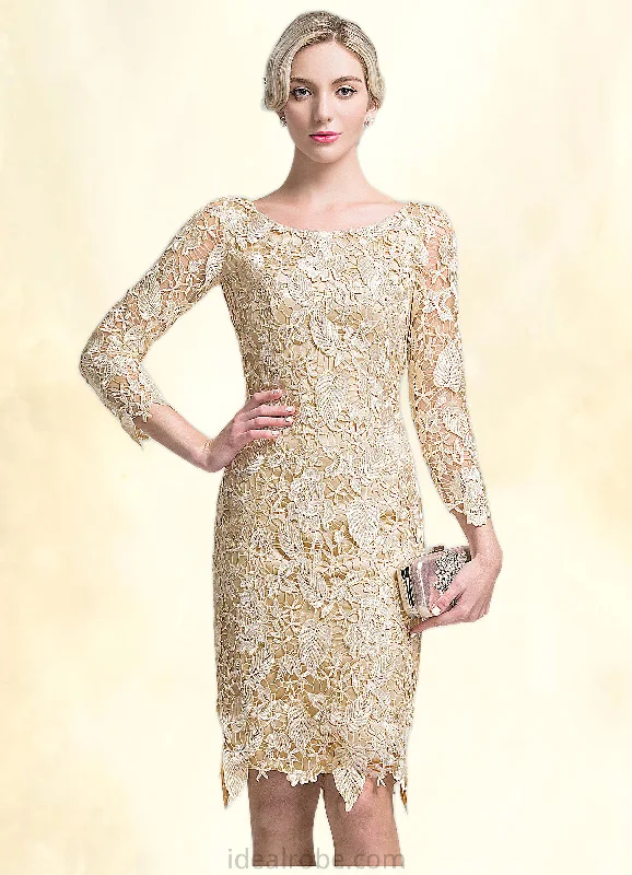 Azaria Sheath/Column Scoop Neck Knee-Length Lace Mother of the Bride Dress STK126P0014865 Azaria Sheath/Column Scoop Neck Knee-Length Lace Mother of the Bride Dress STK126P0014865