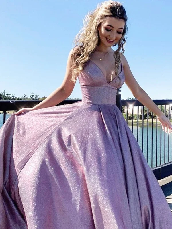 Shiny A Line V Neck Long Purple Prom Dresses, Purple V Neck Long Formal Evening Dresses Shiny A Line V Neck Long Purple Prom Dresses, Purple V Neck Long Formal Evening Dresses