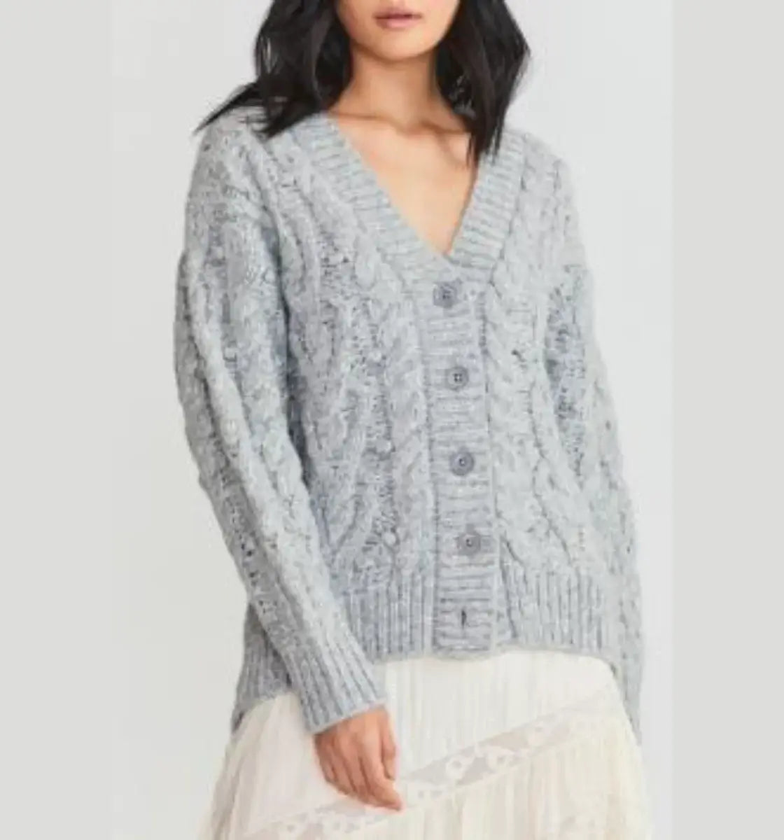 Beckett Cardigan in Grey Welt Pockets Slit Pockets Flap Pockets