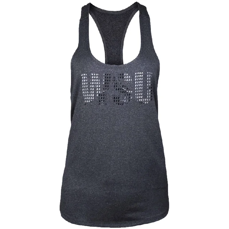 Ladies Grey WSU Cutout Tank summer tank top