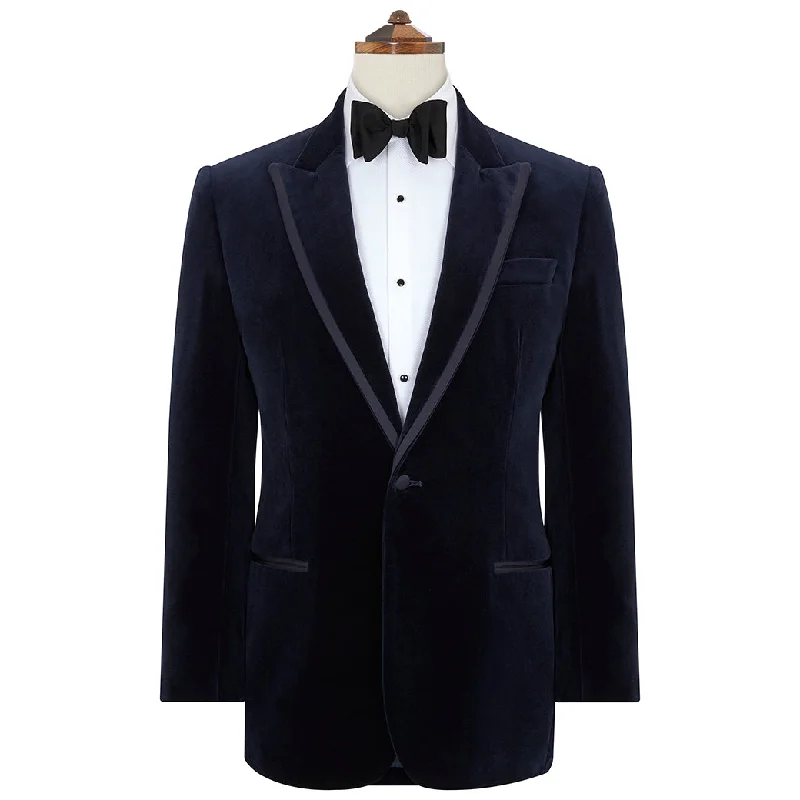 Balinteer Navy Velvet Jacket Nylon Jacket Polyester Jacket Spandex Jacket