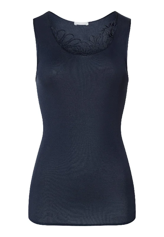 Belina Round Neck Cotton Tank Top | Deep Navy 70879-1610 halter tank top