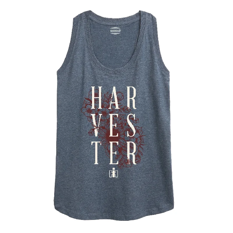IH Harvester Floral Womens Racerback Tank graphic tank top
