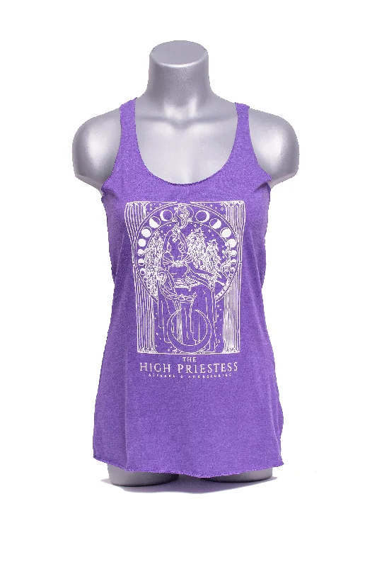 'The High Priestess' Outline Tank Top - Vintage Purple fitness tank top
