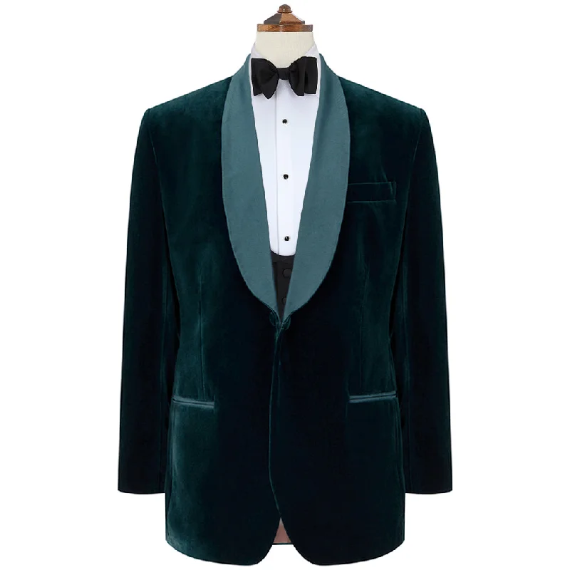 Dumont Teal Velvet Jacket Cotton Jacket Linen Jacket Terry Jacket