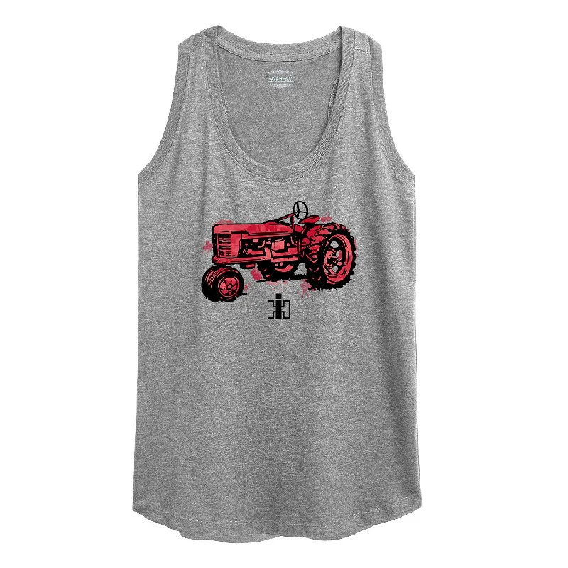 IH Watercolor Tractor Womens Racerback Tank adorable tank top