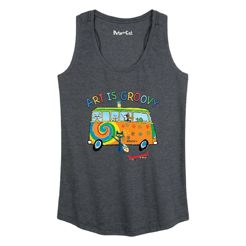 Ptc Art Is Groovy Bus Womens Racerback Tank bright tank top