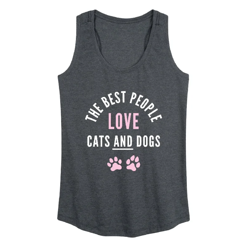 The Best People Love Cats And Dogs Womens Racerback Tank chic tank top