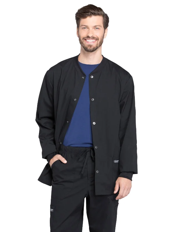Men's 2-Pocket Snap Front Jacket Print Jacket Jacquard Jacket Embroidered Jacket