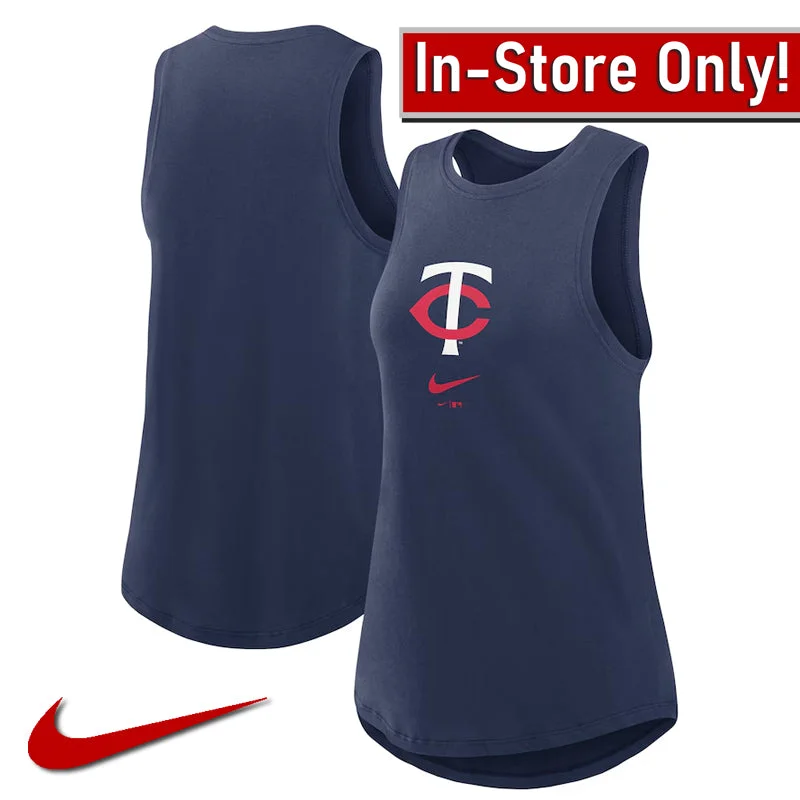 AVAILABLE IN-STORE ONLY! Minnesota Twins Women's Nike Navy Legacy Tank Top mesh tank top