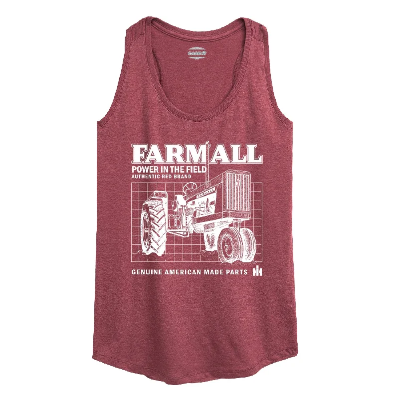 Farmall Schematic Womens Racerback Tank metallic tank top