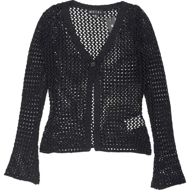 Motel Black Sukati Cardigan Transparent Opaque Sheer