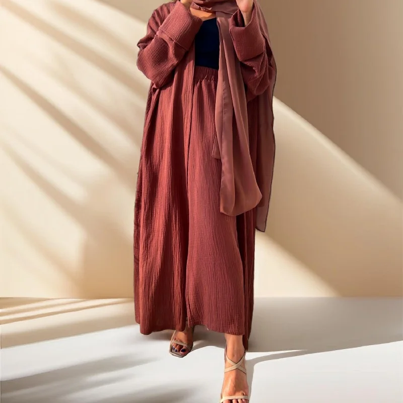 Brick red cardigan + pants