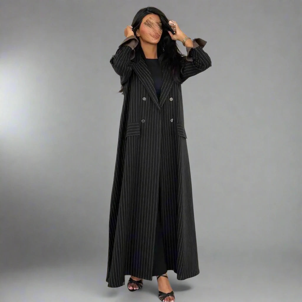 Cotton Yarn-dyed Cardigan Open Abaya Dress Cardigan Knitwear Sweater