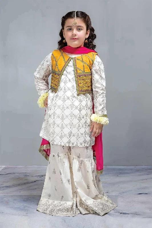 Maria. B Kids Kurta Gharara with Short Embroidered Jacket - k808 Wool Jacket Cashmere Jacket Tweed Jacket Maria. B Kids Kurta Gharara with Short Embroidered Jacket - k808 Wool Jacket Cashmere Jacket Tweed Jacket