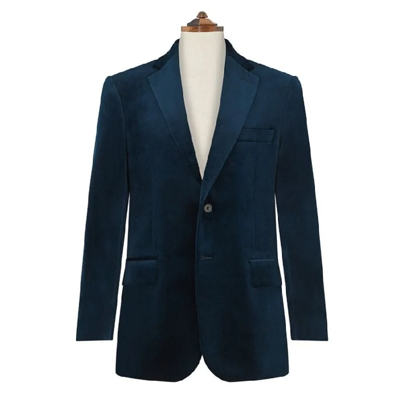 William French Navy Velvet Jacket Ribbed Jacket Pleated Jacket Ruffled Jacket