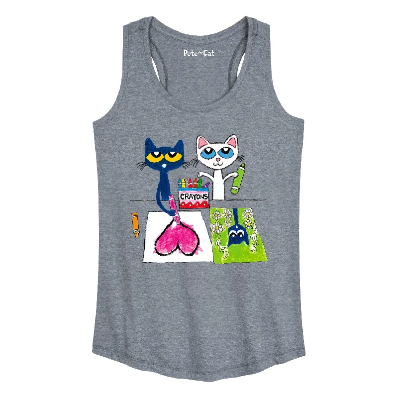 Ptc Pete And Calli Drawing Adult Womens Racerback Tank activewear tank top
