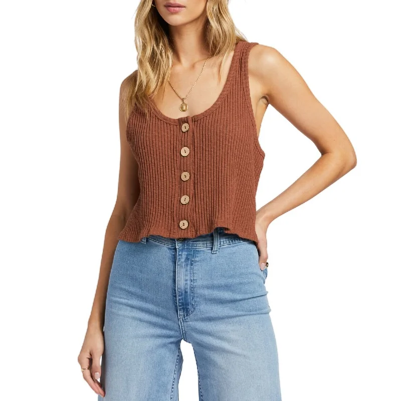 Billabong Keep Going Tank in Toasted Coconut charcoal tank top