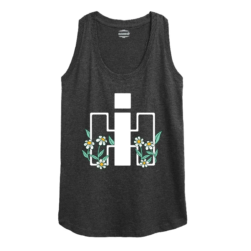 IH Logo Growing Daisies Womens Racerback Tank activewear tank top
