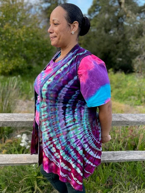 Medium Colorfully Blessed Sleeveless Cardigan (Vest) #5 Embroidered Appliqued Beaded