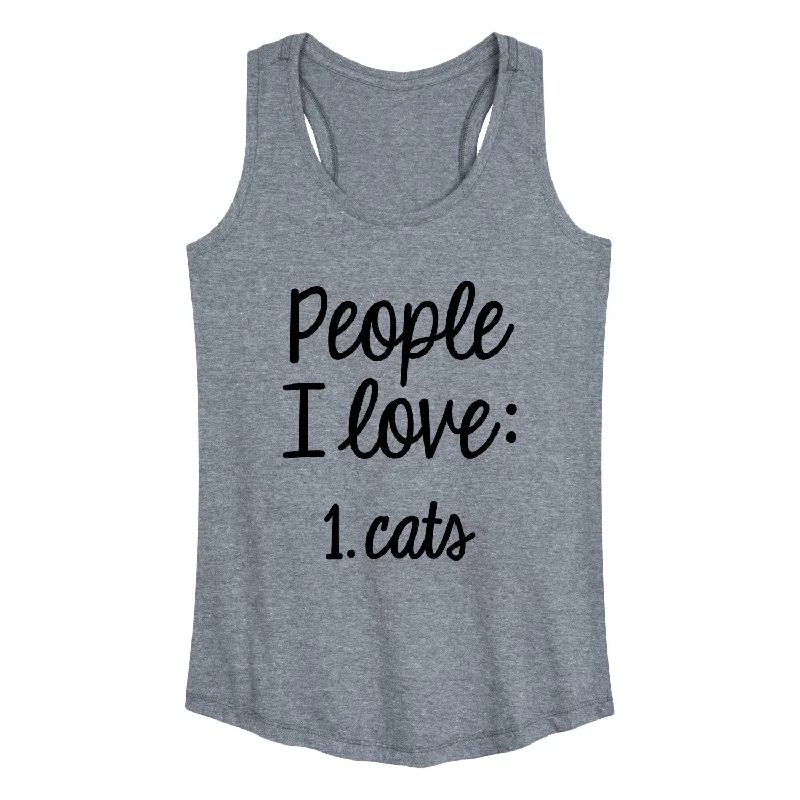 People I Love Cats Womens Racerback Tank bronze tank top