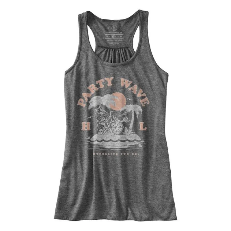 Hyperlite Women's Party Wave Tank in Grey high neck tank