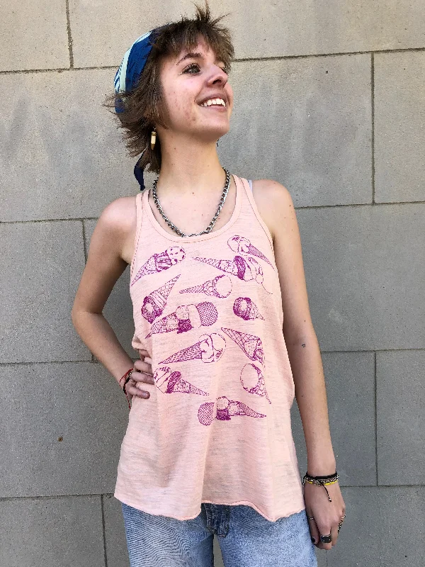 Ice Cream Cones Flori Tank workout tank top