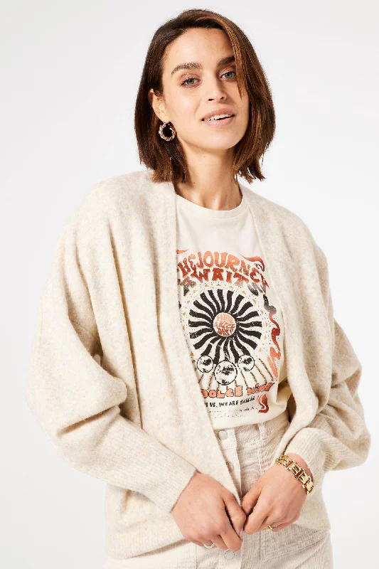 Ladies Open Long Sleeve Cardigan Fitted Loose Oversized