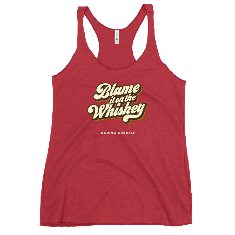 Women's WHISKEY Racerback Tank - Vintage Red cotton tank top