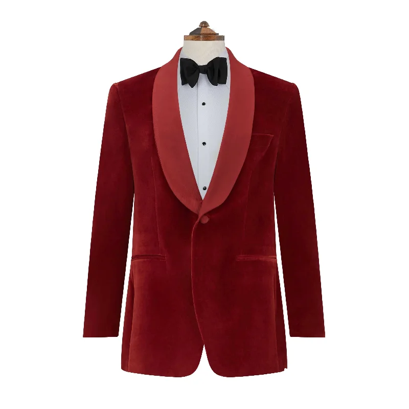 Devere Rust Velvet Formal Jacket Print Jacket Jacquard Jacket Embroidered Jacket