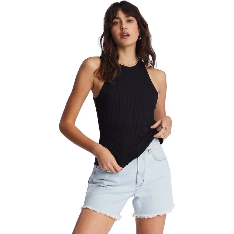 Billabong Women's Tomboy Tank in Black Pebble cropped tank top