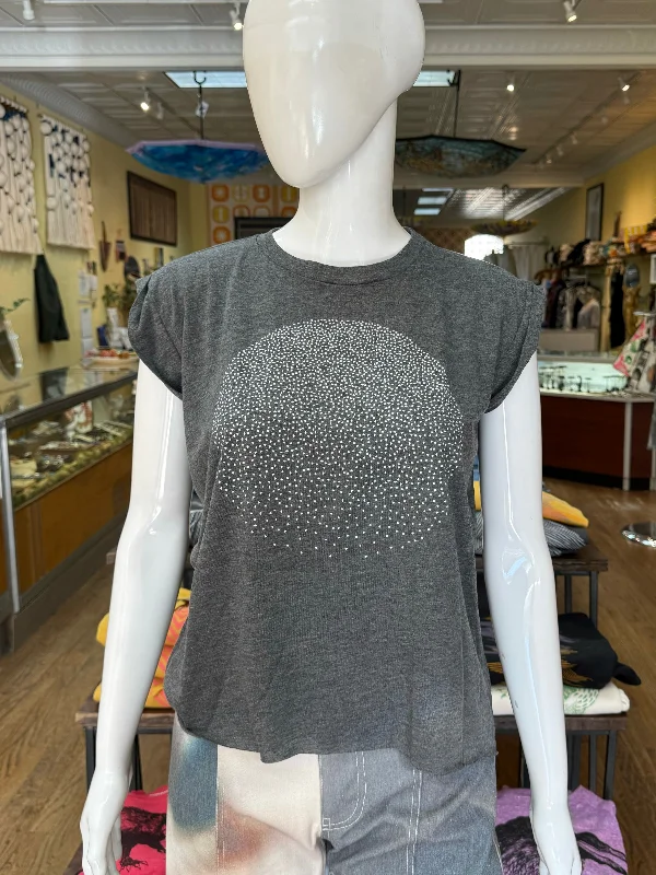 Snow Globe Muscle Tank silver tank top