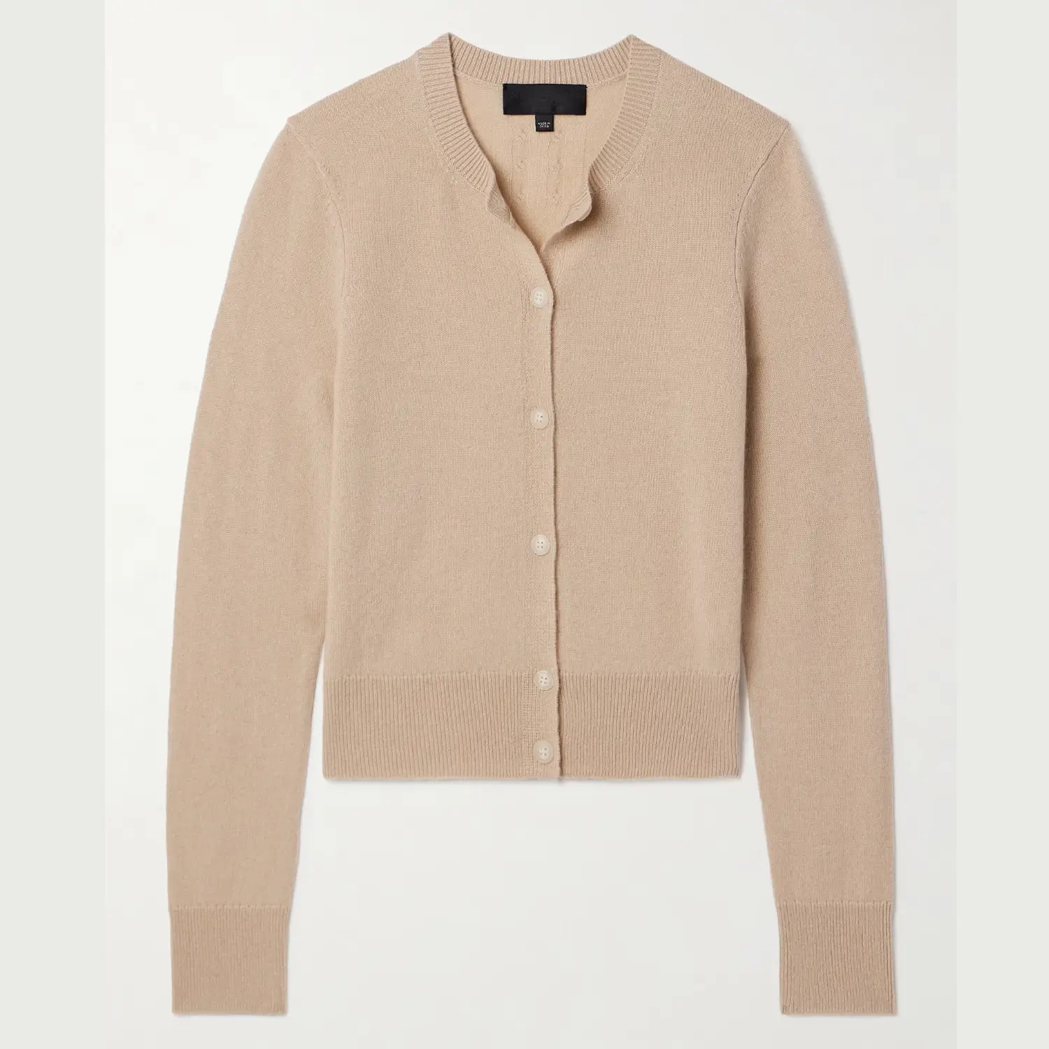 March Cardigan Sweater in Taupe Collared Crew Neck Turtle Neck