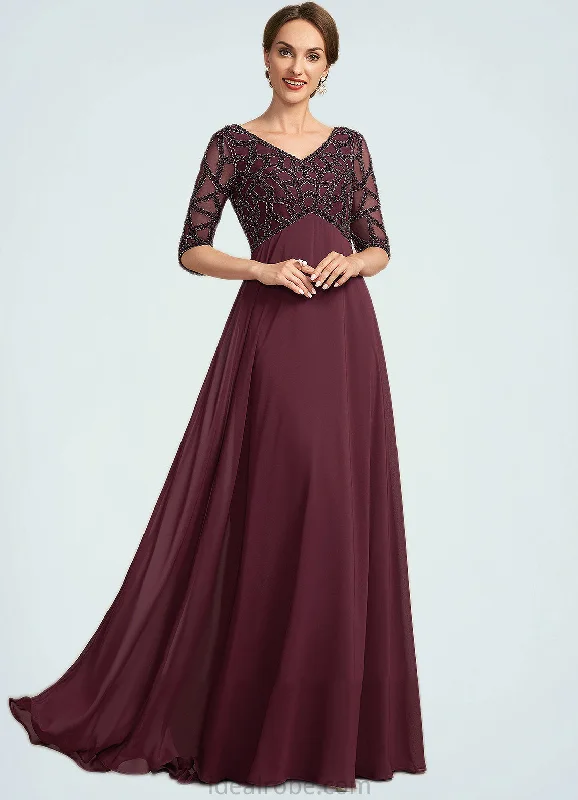 Chana Empire V-neck Floor-Length Chiffon Mother of the Bride Dress With Beading STK126P0014906 Chana Empire V-neck Floor-Length Chiffon Mother of the Bride Dress With Beading STK126P0014906