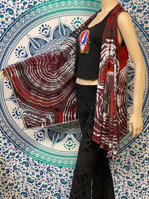 Large Hometown Sleeveless Cardigan (Vest) #9 Transparent Opaque Sheer