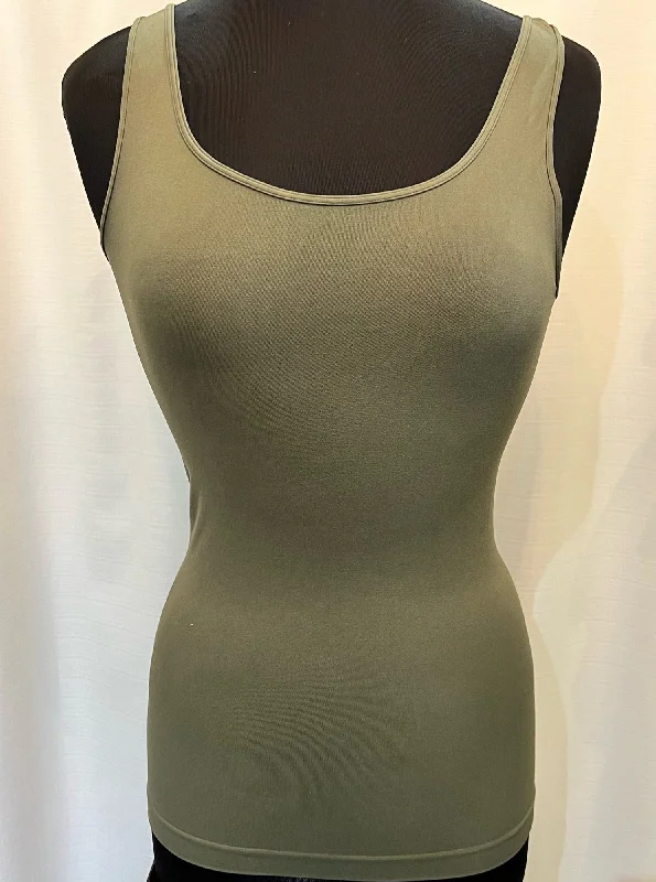 Signature Jersey Tank Top [Dusty Olive-NS5178] glitter tank top