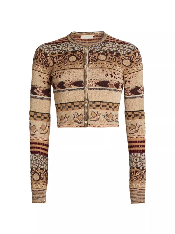 Ulla Johnson - Liza Cardigan Terry Blend Velvet Blend Canvas Blend
